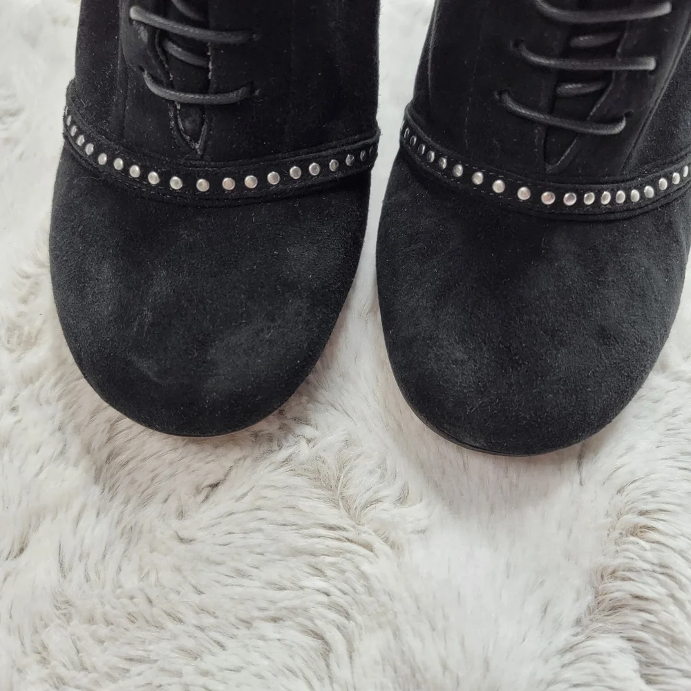 Tabitha Simmons Leather Upper Suede‎ Ankle Lace Up Studded Accent Boots Size 37